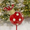 26" Tall Polka Dot Christmas Ball Ornament Metal Garden Stake