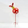 26" Tall Polka Dot Christmas Ball Ornament Metal Garden Stake