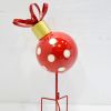 26" Tall Polka Dot Christmas Ball Ornament Metal Garden Stake