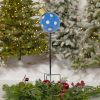 26" Tall Polka Dot Christmas Ball Ornament Metal Garden Stake