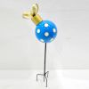 26" Tall Polka Dot Christmas Ball Ornament Metal Garden Stake