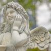 39" Tall Magnesium Angel Statue with Birdbath "Jazmin"