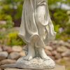 39" Tall Magnesium Angel Statue with Birdbath "Jazmin"