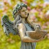 39" Tall Magnesium Angel Statue with Birdbath "Jazmin"