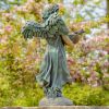 39" Tall Magnesium Angel Statue with Birdbath "Jazmin"