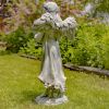 39" Tall Magnesium Angel Statue with Birdbath "Jazmin"