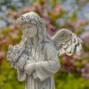 39" Tall Magnesium Angel Statue Holding Bouquet "Sopia"