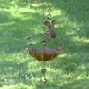 Set of 6 Animal Hanging Umbrella Birdfeeder Wind Chimes