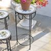 "Marisol" Set of 3 Nesting Iron Mosaic Plant Stands