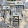 "Marisol" Set of 3 Nesting Iron Mosaic Plant Stands