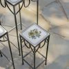 "Marisol" Set of 3 Nesting Iron Mosaic Plant Stands