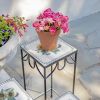 "Marisol" Set of 3 Nesting Iron Mosaic Plant Stands